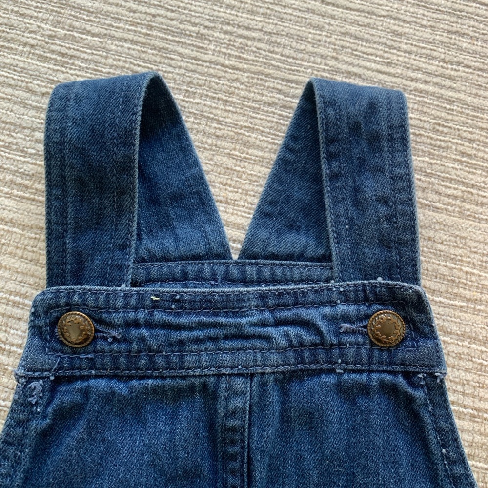 Tahari Dark Blue Denim Overall Dress - 2T - India Cotton 100% EUC - Picture 6 of 11